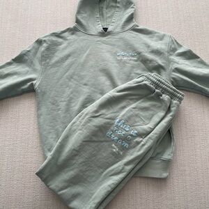 White Fox This Is Not A Dream Green Hoodie and Sweatpants Set